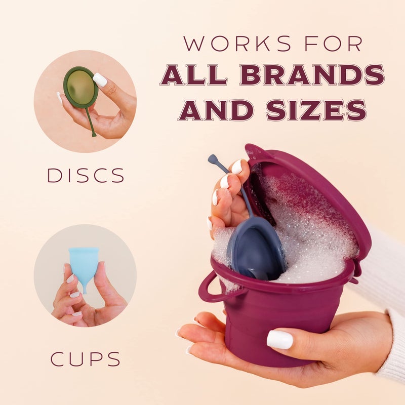 Pixie Cup Pixie Menstrual Cup Compact Sterilizer - Good for Public Restrooms, Camping or Dorms - Collapsible Cleaner Container for Your Menstrual Disc & Period Cup - Microwavable - Reusable - Case Holder - Image 2